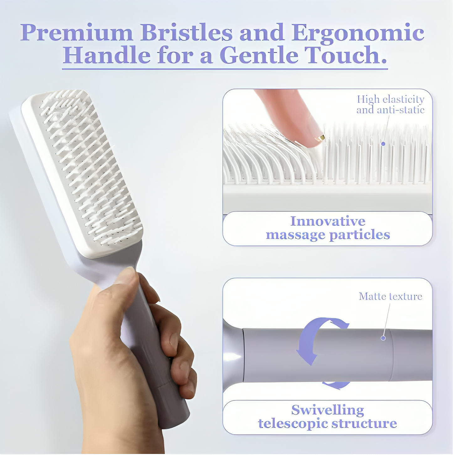 LuxeStrands™ Magic Self-Cleaning Brush